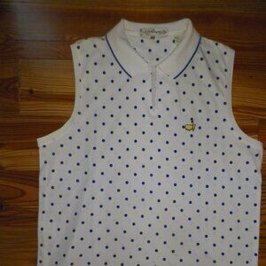 MAGNOLIA LANE MASTERS GOLF 100% COTTON SLEEVELESS POLO SHIRT SZ XL